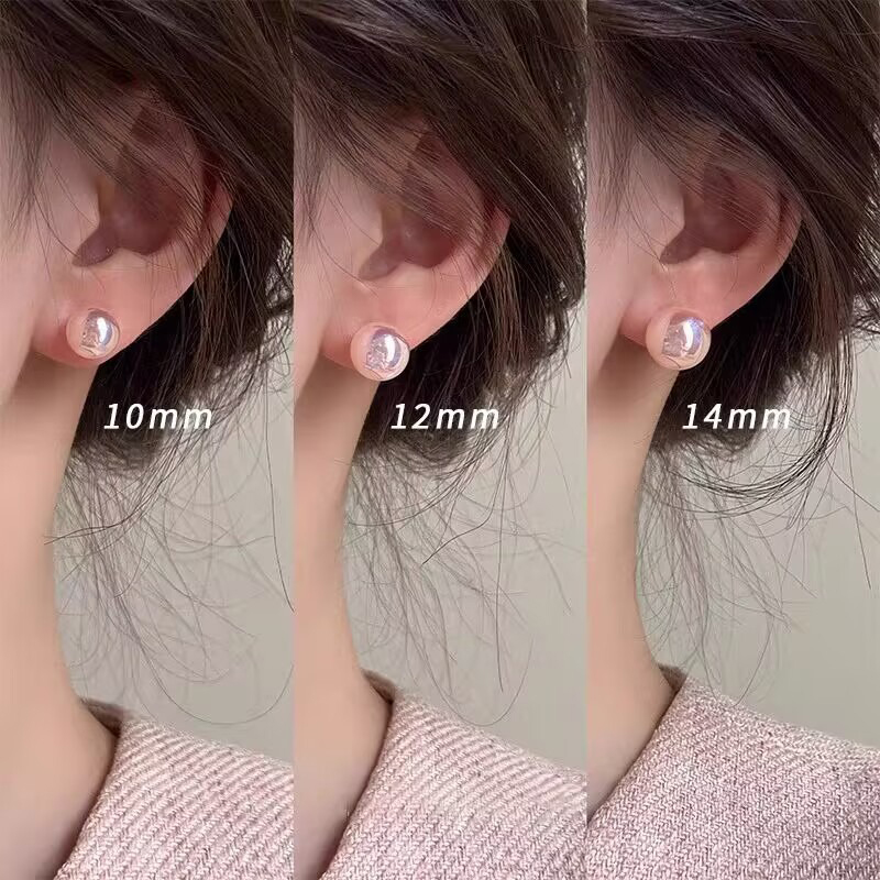 【Bestseller Alert】 Fashion Pink Pearl Stud Earrings For Beauty Women Simple Elegance Light Luxury Ear Accessories Fashion Party Jewelry Gifts JIJIN.