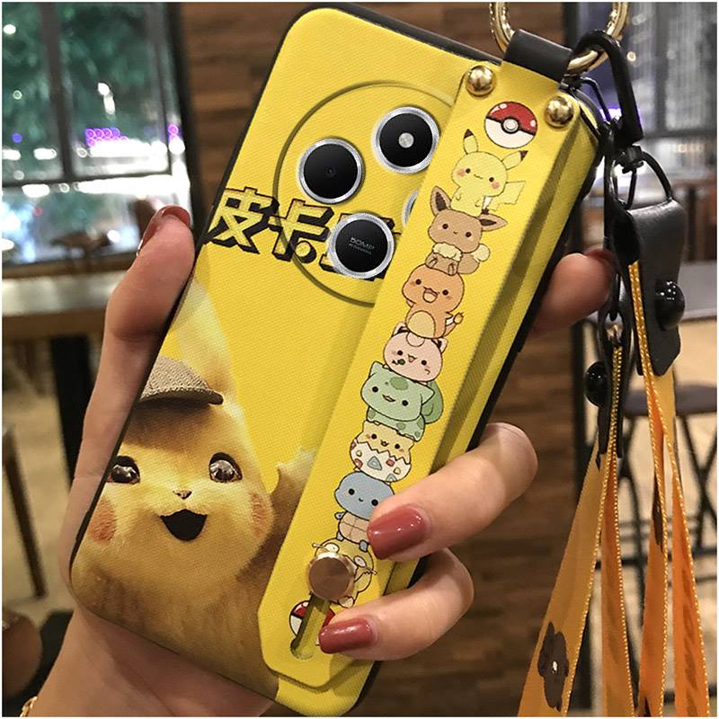Wristband Shockproof Phone Case For Redmi A4 5G Cute Cartoon Durable Back Cover Anti-dust cell phone cover protective. 