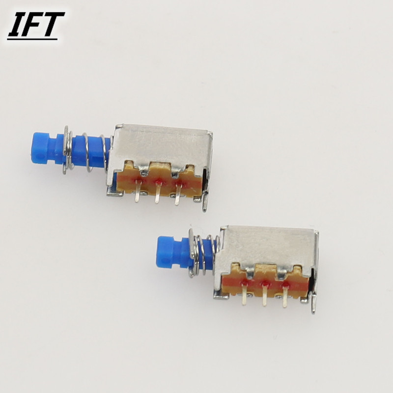 10pcs Free Shopping A05 3pin Tv Power Switch With Spring Self-Locking Blue Dc 12v 50ma Unidirection Push-Button Switch. 