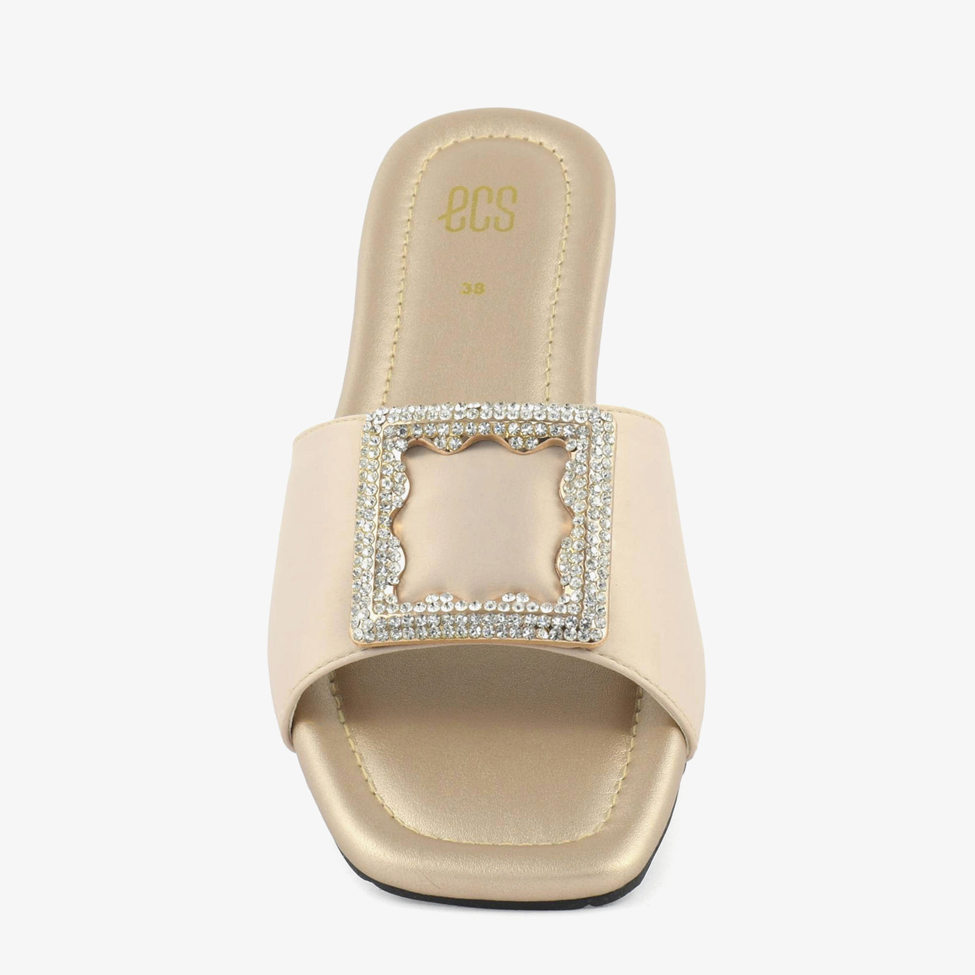 ECS Crystal Square Comfort Flat Slippers For Women. 