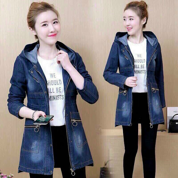 [HCM]ÁO KHOÁC JEAN FORM DÀI