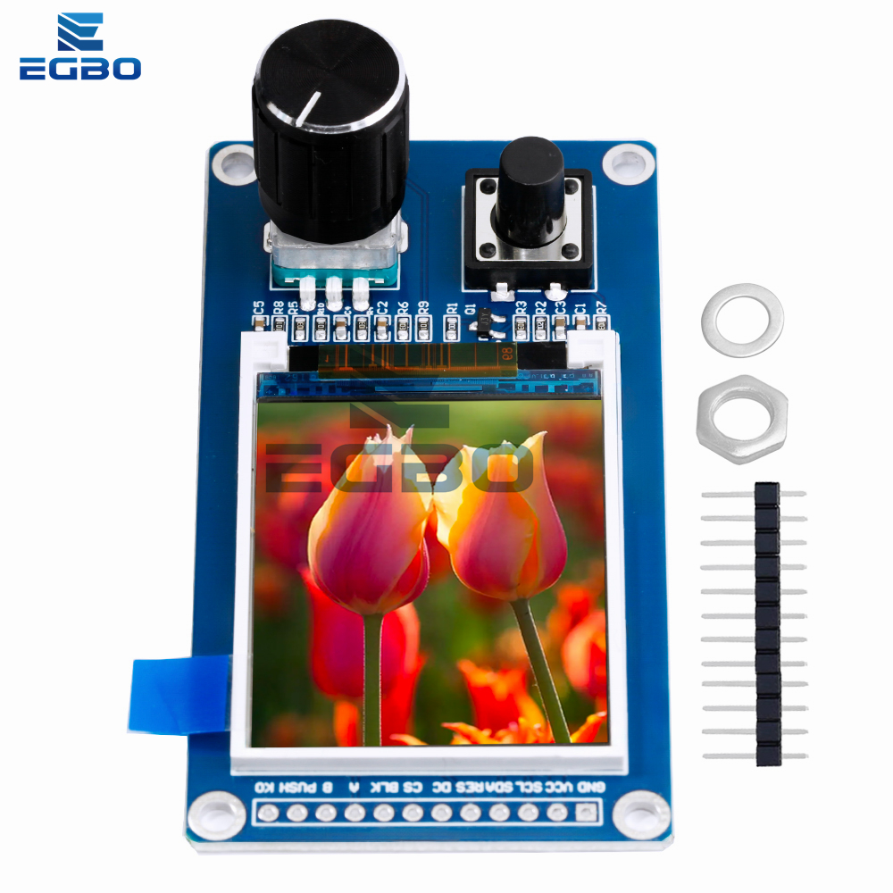 1.8 inch/2.4 inch TFT display screen with EC11 rotary encoder combination module SPI interface LCD display screen for arduino. 