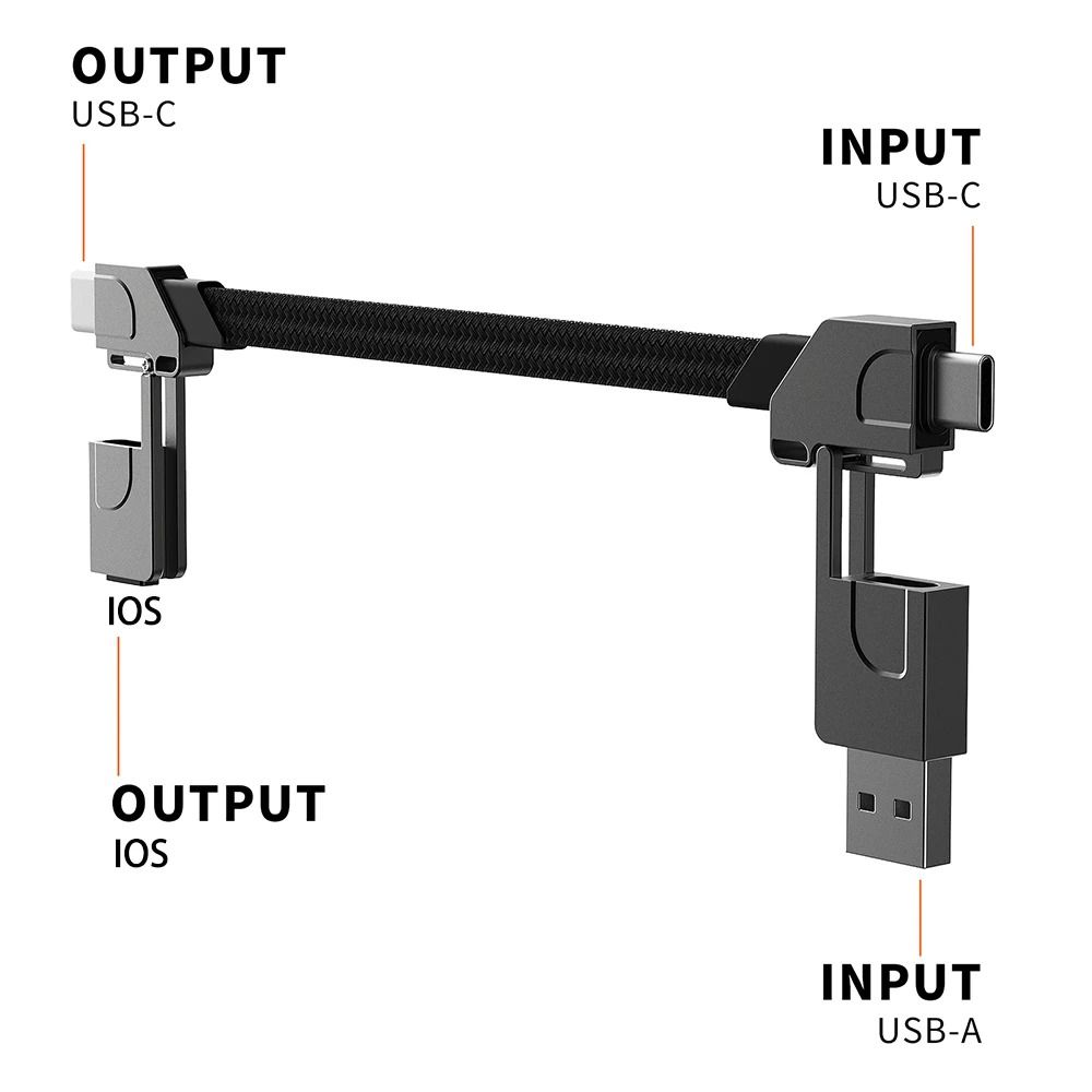 AAVGH 4 in 1 Multi Charging Cable Short Fast Charger Keyring Multi Connectors Cable USB A/C to Type C Charger Cord