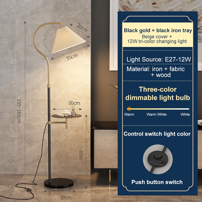 Modern Floor Stand Lamp with Side Table Lampu Hiasan Lantai Modern ...