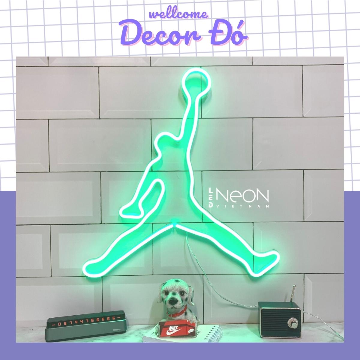 Đèn Neon , Jordan , Size 35x33cm , tặng Miếng Dán , tặng ADAPTER , tặng 1,5m Dây Điện Tàng Hình