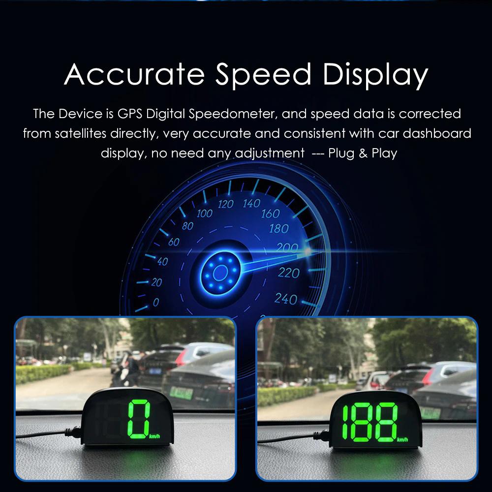 AUMOTOP Car Global Position System Speedometer Digital Display Speed Meter Car HeadUp Display