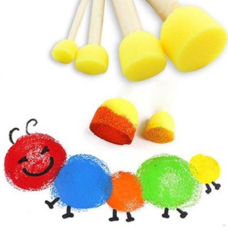 Bộ 5 Cây Cọ Xốp Mút, Cọ Chấm Màu Wenboxin Cho Bé