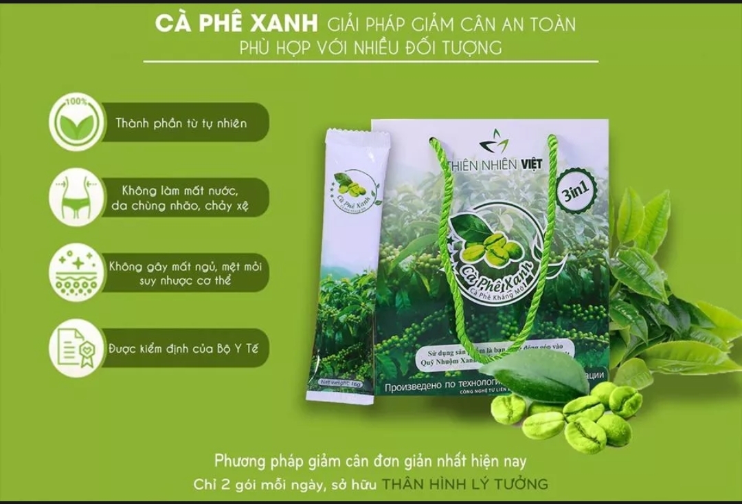 [TEM ĐIỆN TỬ-CHÍNH HÃNG] Cà Phê Xanh Kháng Mỡ Hỗ Trợ Giảm Cân Hiệu Quả (Hộp 30 gói)