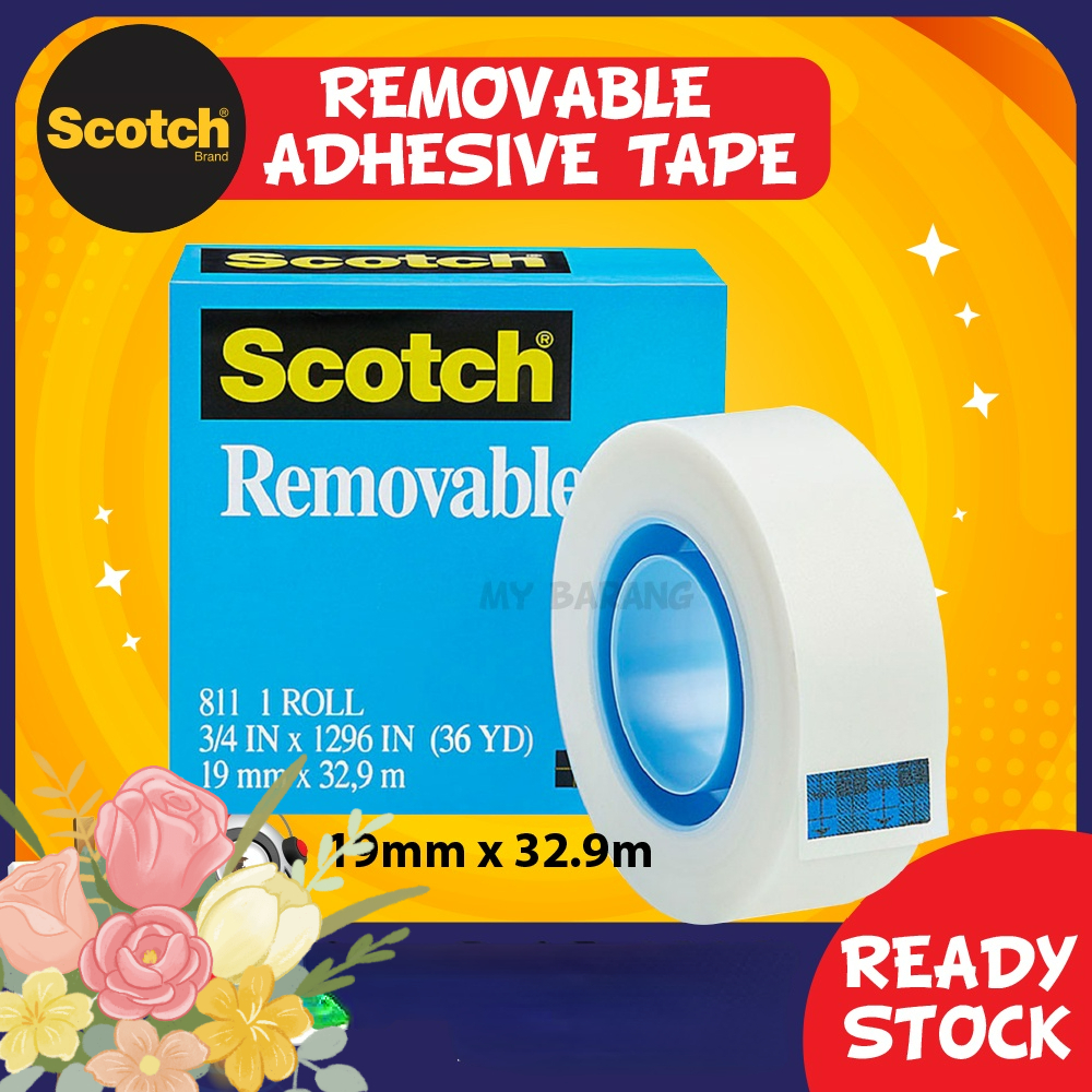 3M Scotch 811 Removable Adhesive Tape (19mm x 33M) Scotch Removable