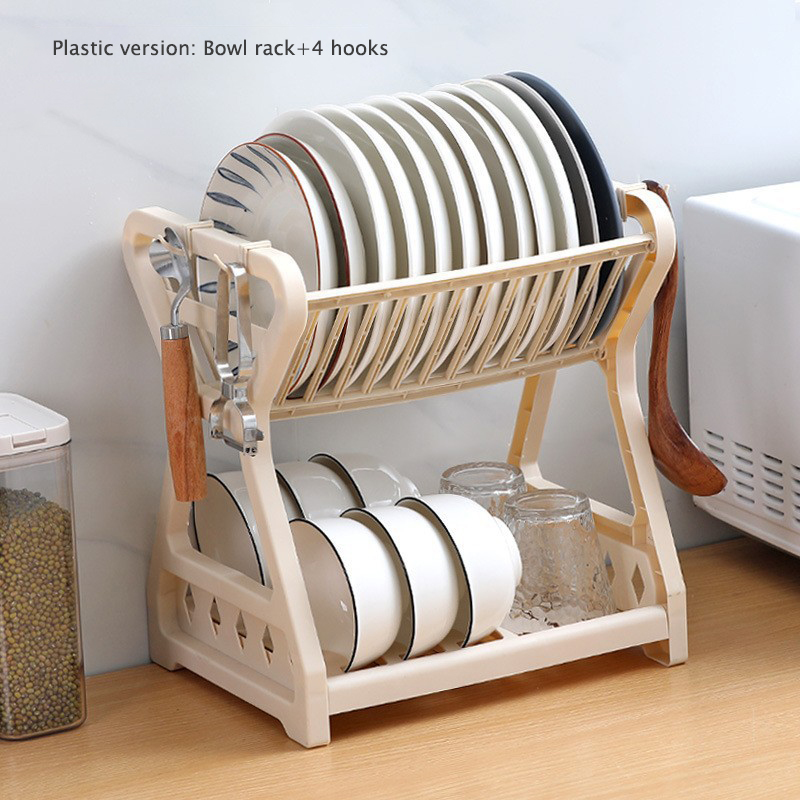Drainage Bowl Rack Kitchen Household Multi functional Storage Rack Bowls, Dishes, Chopsticks Drainage Storage Rack Multi layered Drainage Bowl Rack