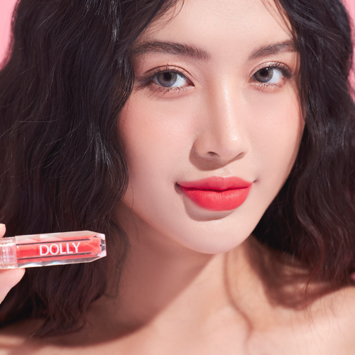 Son kem lì siêu mịn môi DOLLY DIAMOND [Màu Cam hồng nude]