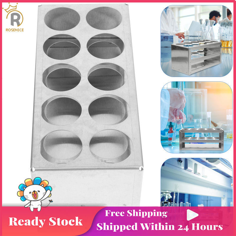 ROSENICE Stainless Steel Test Tube Rack Laboratory Specimen Racks Stand