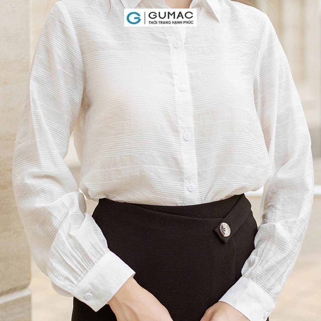 Áo sơ mi tơ sọc thời trang GUMAC AD06018
