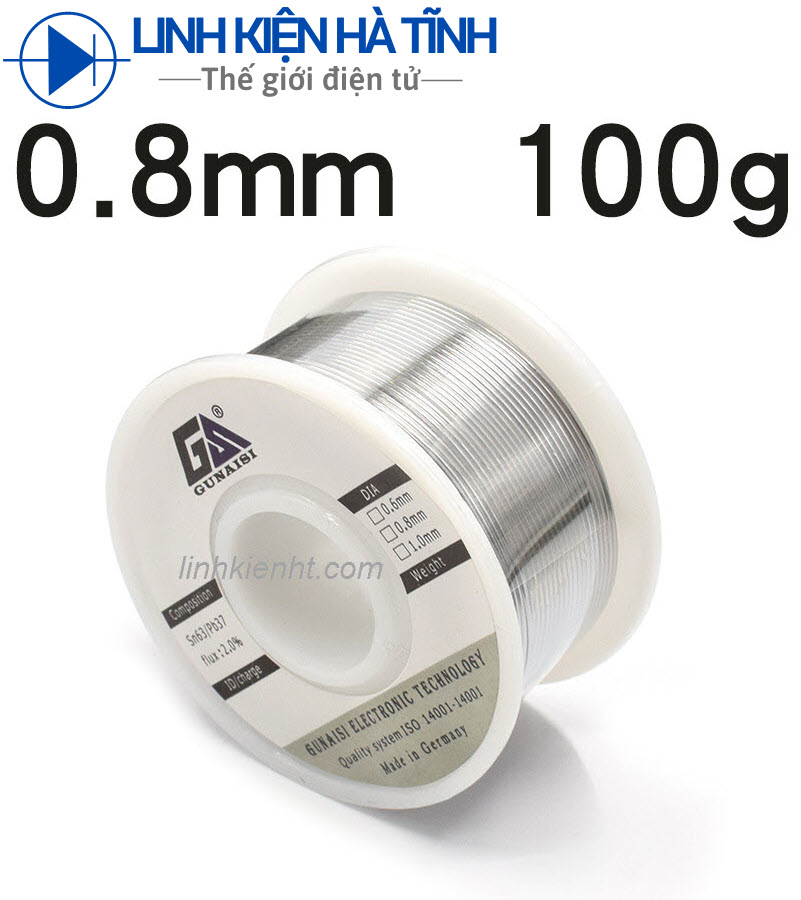 Thiếc hàn dia 63/37 0.8mm loại 50g/ 100g