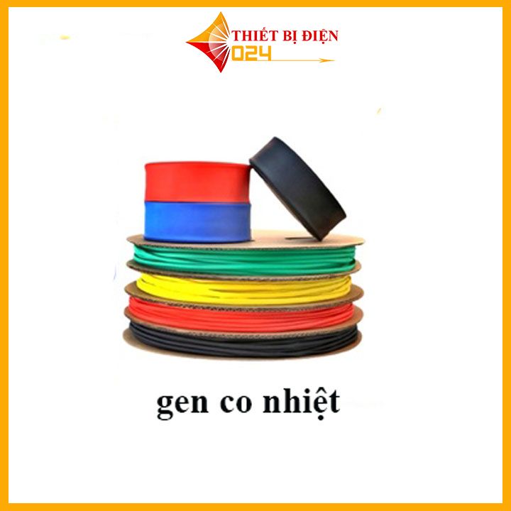 Ống gen co nhiệt bọc cách điện phi3 4 5 6 7 8 luồn dây điện, dây ren sun nhiệt bọc đầu cos mầu đen