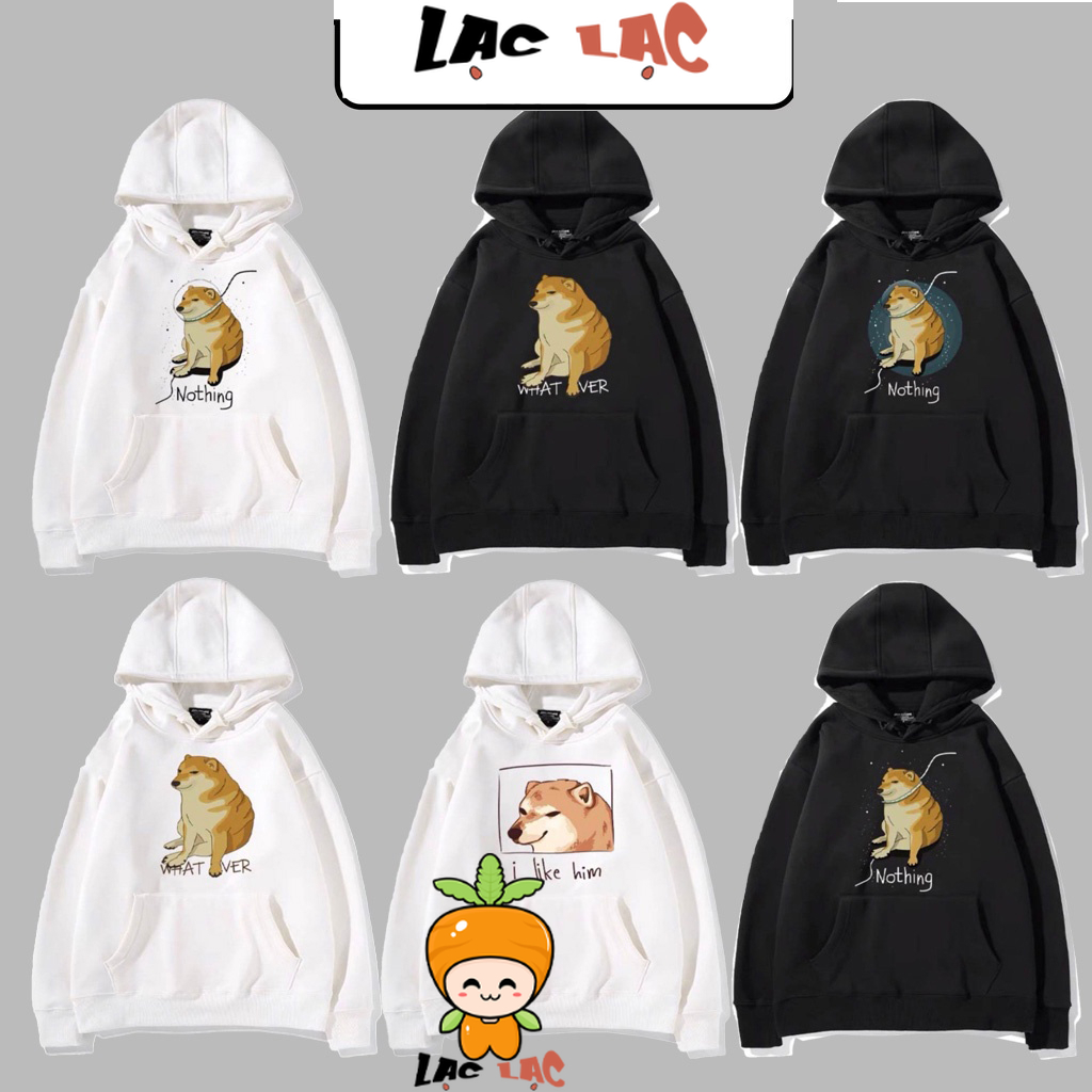 Hot 6 mẫu áo hoodie in hình meme cheems - mẫu áo in hình 1 mặt - áo đen trắng tại ainime_onepiec