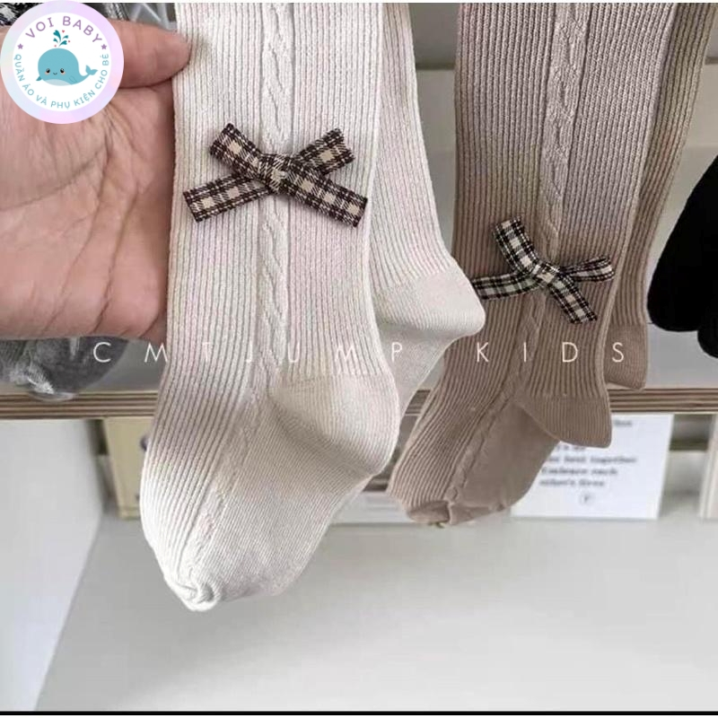 Quần Tất Len Có Bàn Đính Nơ Bé Gái