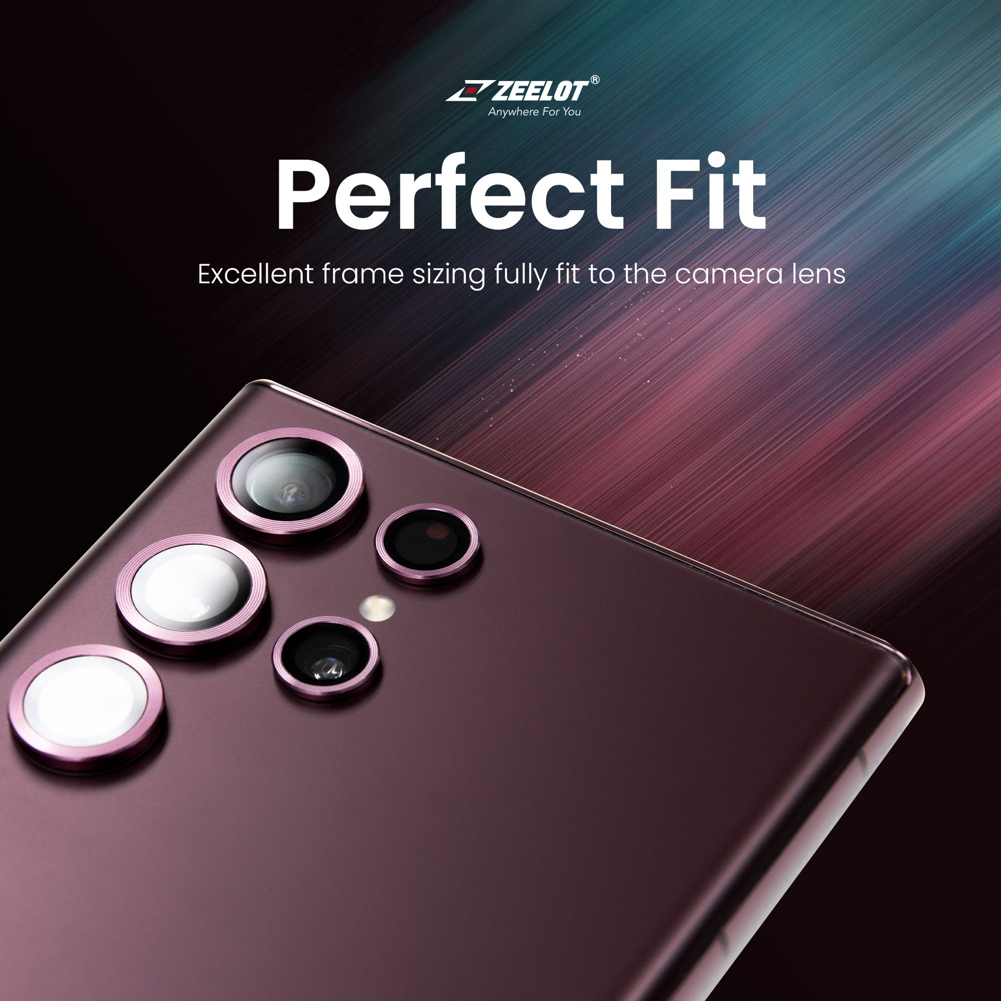 Miếng Dán Cường Lực Camera ZEELOT Lens Protector cho Samsung S22 Ultra - Hàng chính hãng