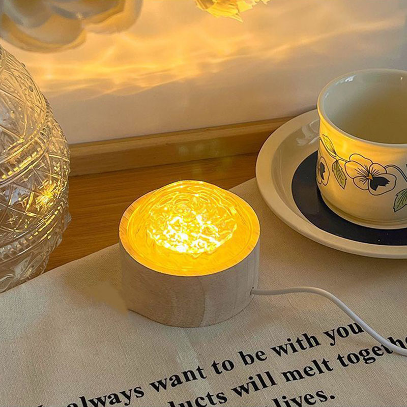 YONUO Light and shadow table lamp rotating water pattern lamp night light projection aurora flame bedside atmosphere lamp bedroom gift