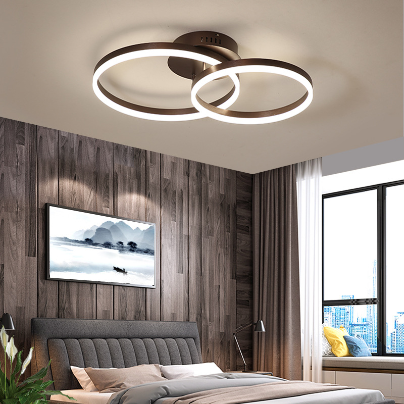 Nordic modern minimalist ceiling light, home personalized bedroom light, creative circular multi-color study LED room lighting