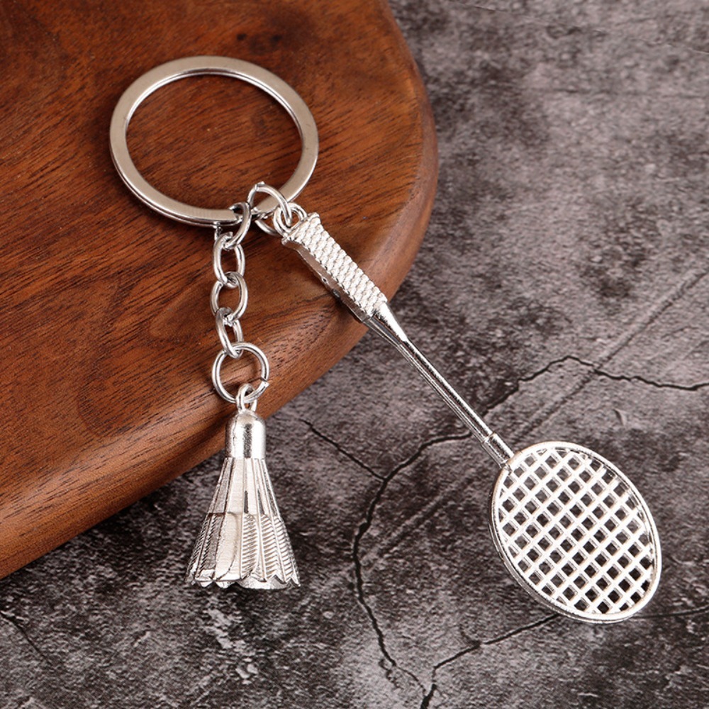 Charm Accessories Badminton Keychain Metal Mini Badminton Racket ...