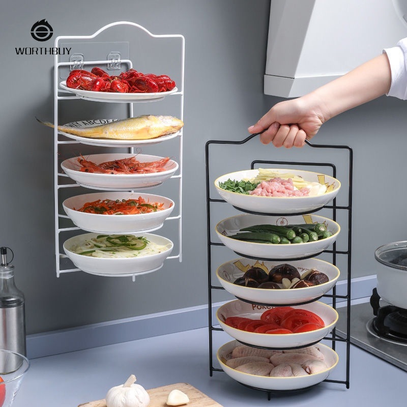 shelf Table shelf Household storage rack Kitchen side dish console mode Portable shelf Wall rack Multi-layer dish preparation rack