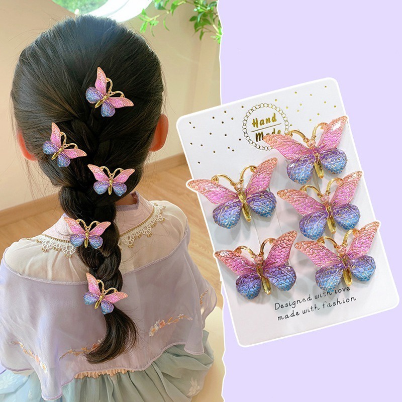 Set 5 Kẹp Tóc Hình Bướm Xinh Xắn Dành Cho Nữ