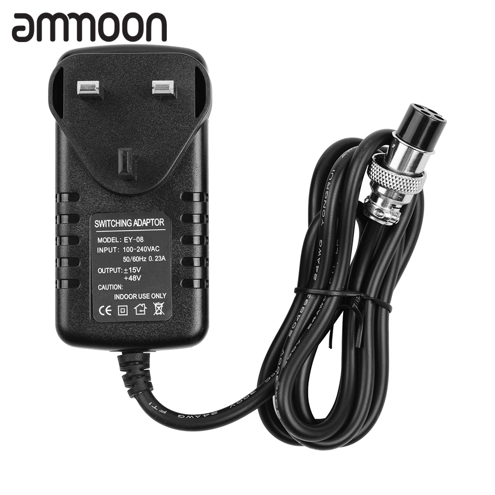Mixing Console Mixer Power Supply AC Adapter 15V 230mA 4-Pin Round Connector for 16 Channels or below Mixing Consoles Replacement Accessories