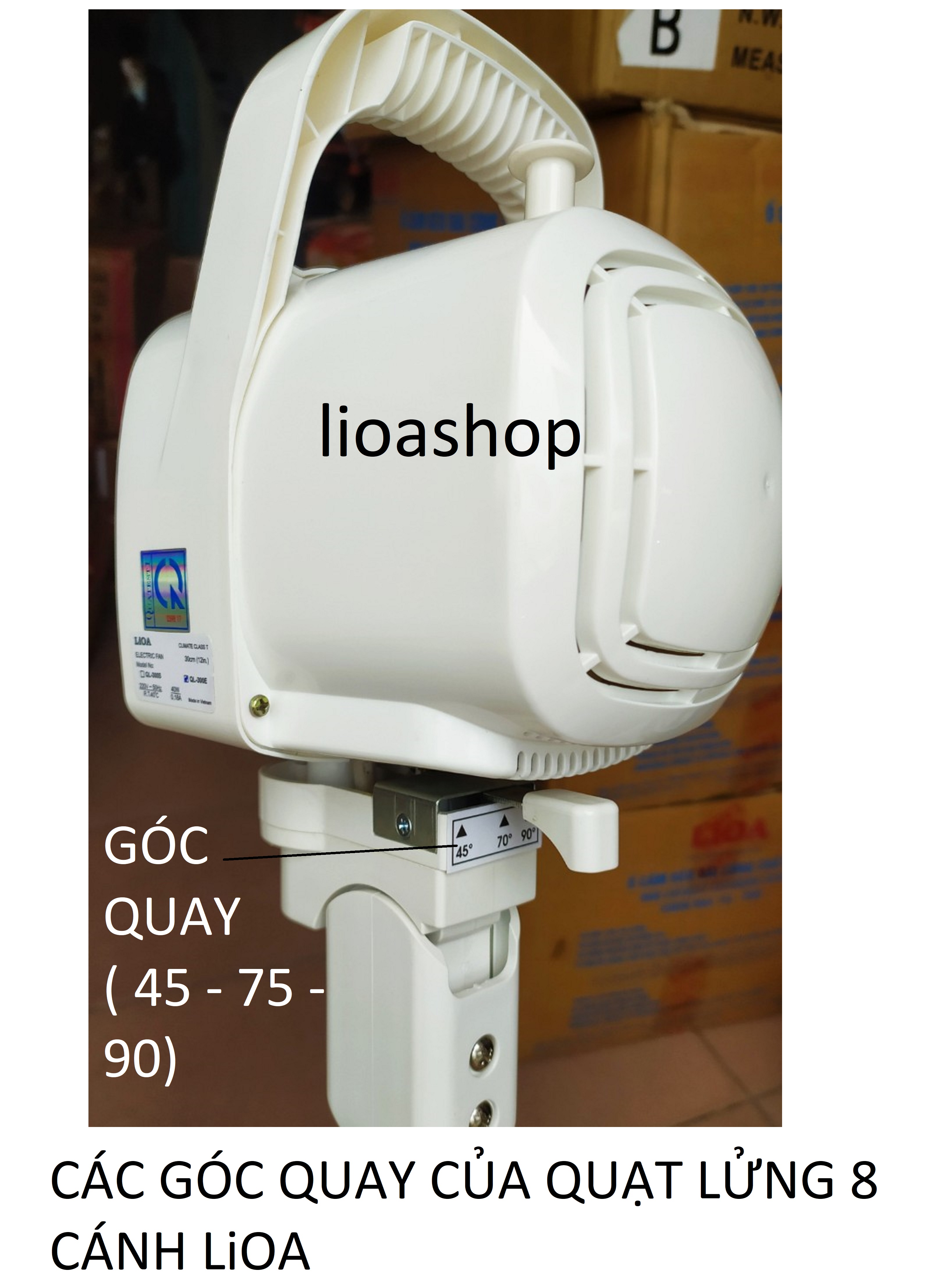 QUẠT LỬNG 8 CÁNH LiOA MÀU TRẮNG .