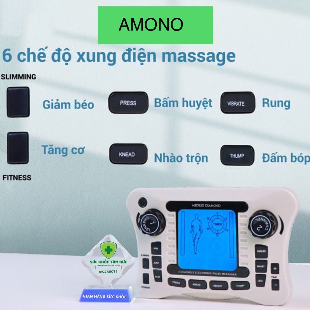Máy massage xung điện, máy mát xa châm cứu 8 miếng dán SYK-308B