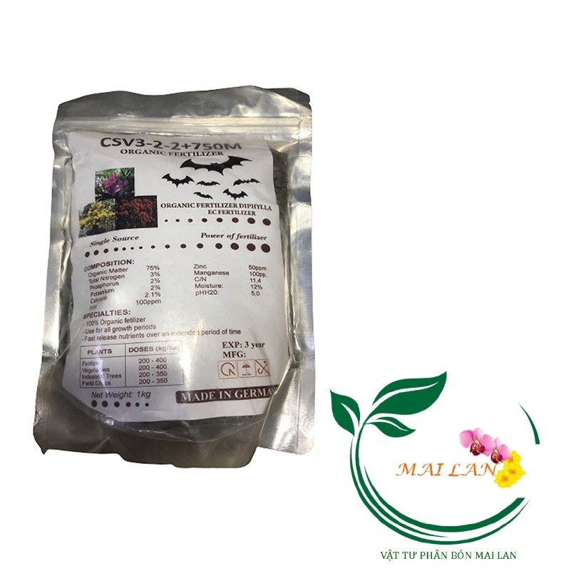 Phân Dơi Nén - Đức CSV 3-2-2+75OM Organic Fertilizer - #467A# 1kg