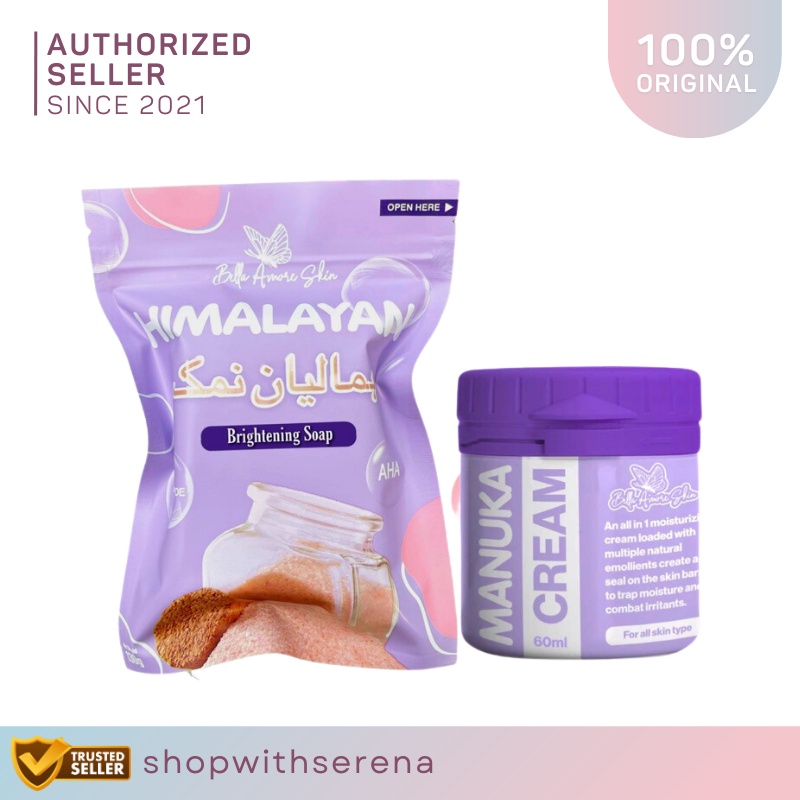 Bella Amore Manuka Cream 60ml, Moisturizer, Himalayan Brightening Soap For Sensitive Skin