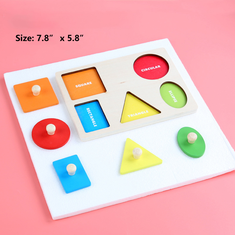 【Innovative design】Wooden Montessori Geometric Puzzle Peg Board,Early ...