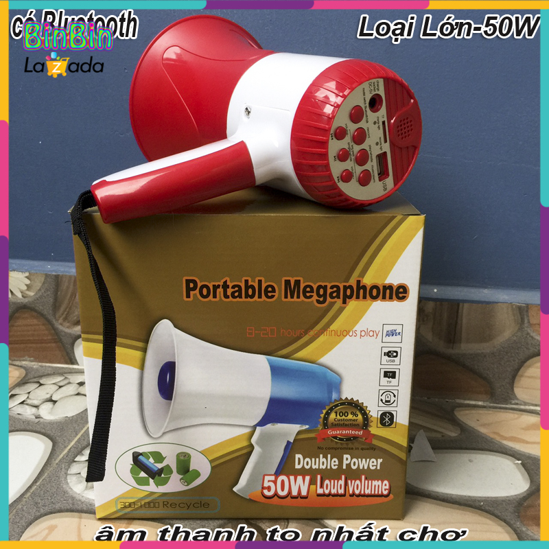 Loa phóng thanh loại lớn 50w có bluetooth / usb / thẻ nhớ / ghi âm / sạc điện