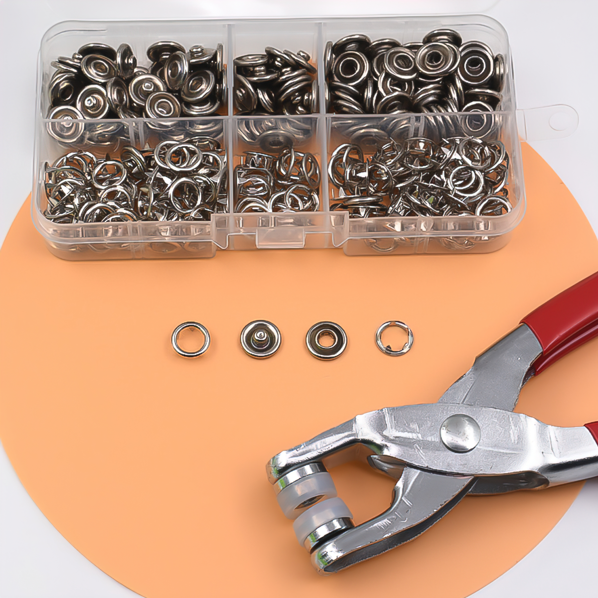 Bộ kìm bấm khuy cúc áo kèm hộp 50/100 chi tiết cúc áo đủ màu tiện dụng, Dụng cụ bấm khuy đa năng - BEAU 4