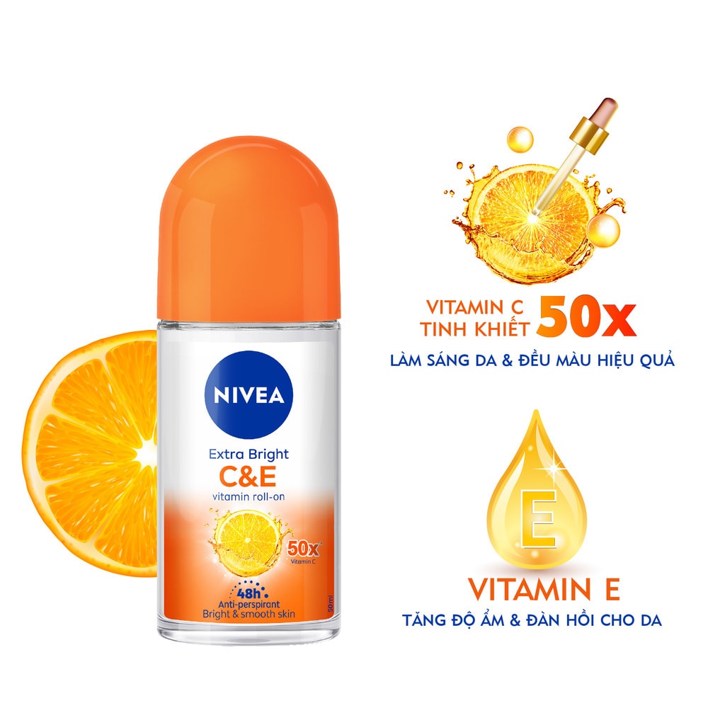 Lăn ngăn mùi nivea vitamin c&e dưỡng sáng da vitamin c vitamin e