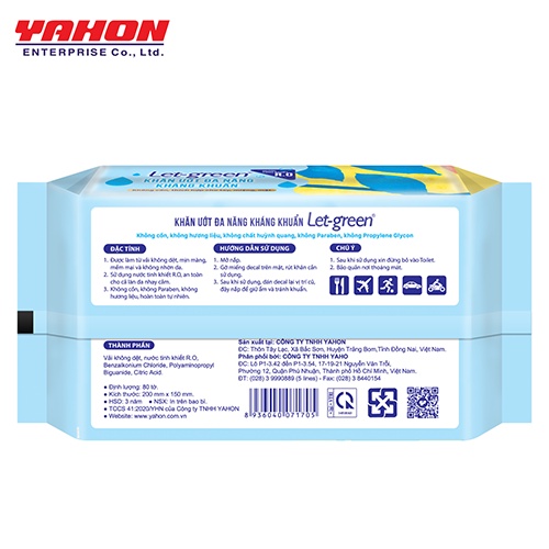 Khăn ướt không cồn 80 miếng Let-green