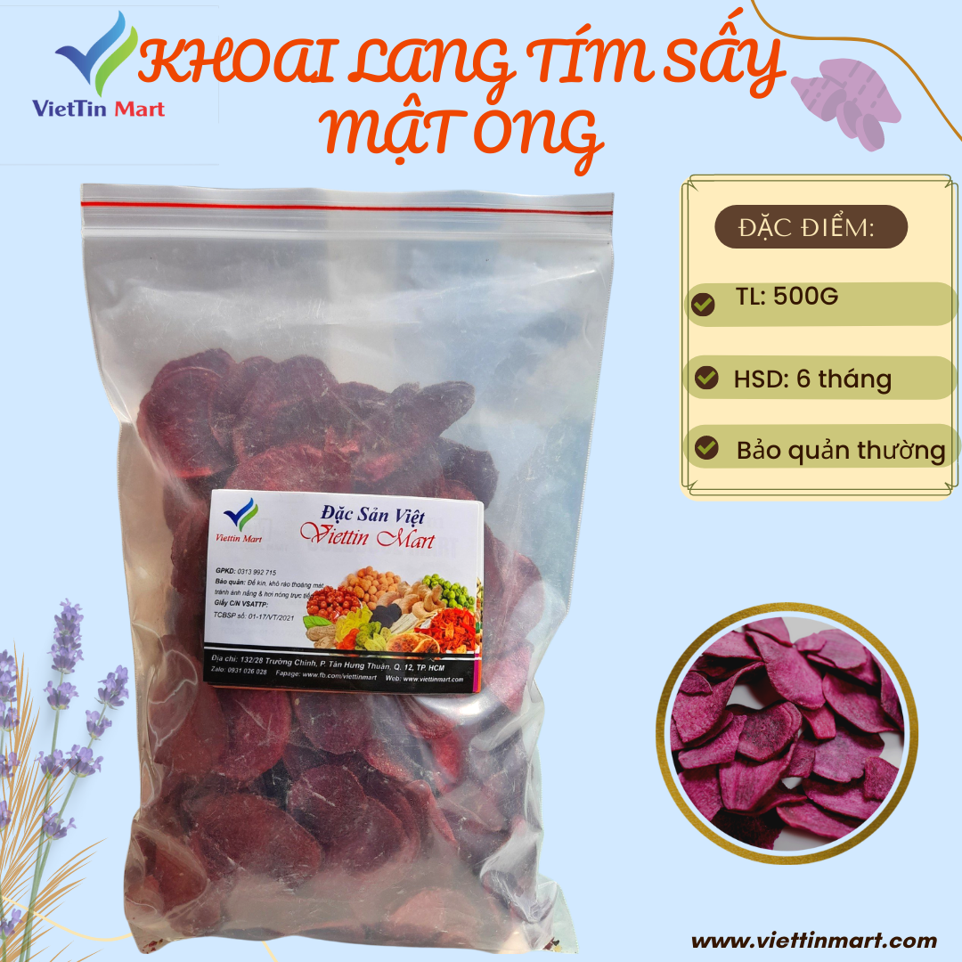 500gram khoai lang tím sấy mật ong - Viettin Mart