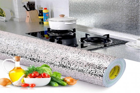 Cuộn 2 Mét Decal Giấy Dán Bếp Tráng Nhôm Cách Nhiệt (2 Mét Dài x 0.6 Mét Rộng)