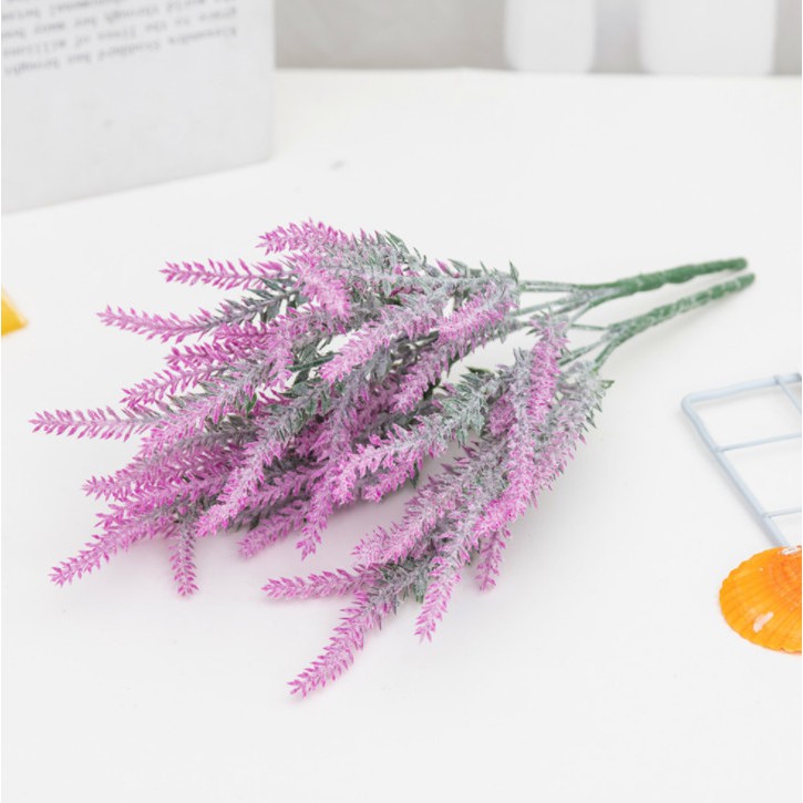 Cành Hoa Oải Hương LAVENDER Giả 5 Nhánh Phủ Nhung - Cây Giả Trang Trí Độc Đáo Liz Flower