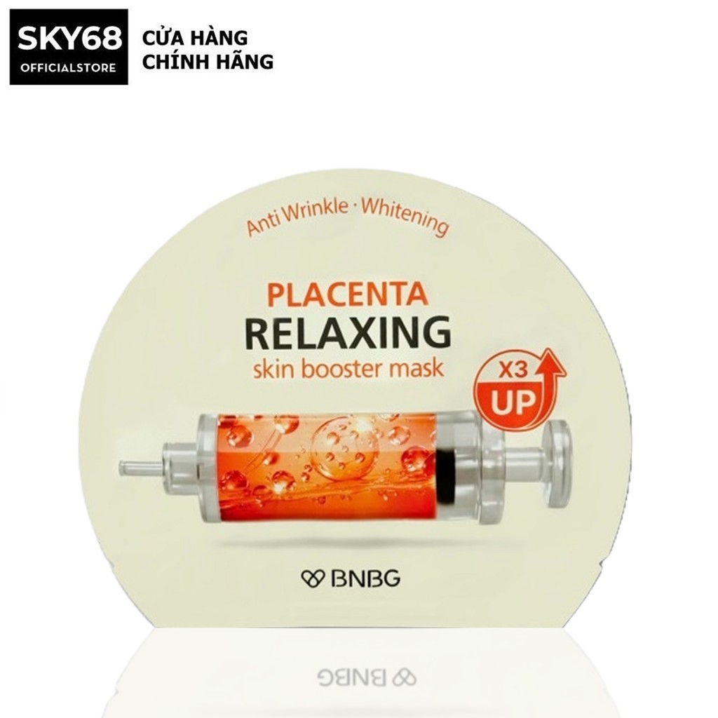 Mặt nạ cấp ẩm, phục hồi da bnbg placenta relaxing skinbooster mask 30ml - placenta