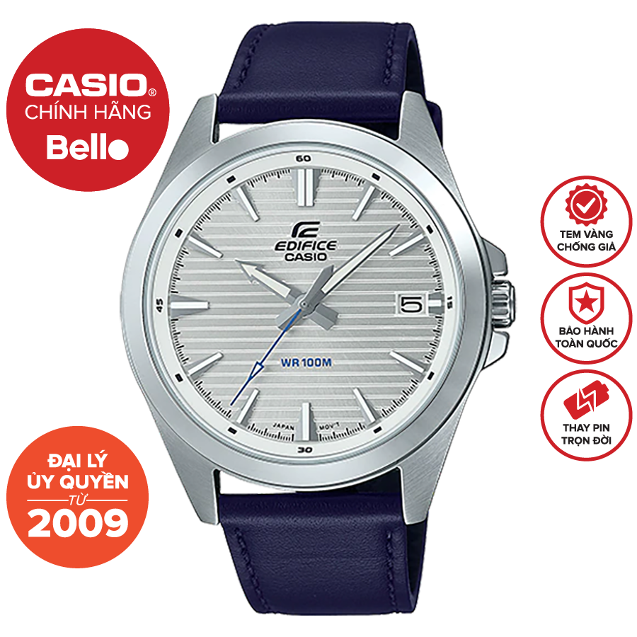 Đồng hồ Nam dây da Casio Edifice EFV-140L-7A chính hãng bảo hành 1 năm pin trọn đời