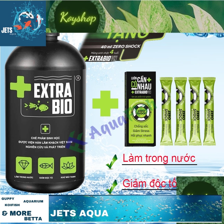 Vi Sinh Extra Bio 500ml 1000ml (men vi sinh làm trong nước và cân bằng PH cho hồ cá Koi bể cá cảnh)