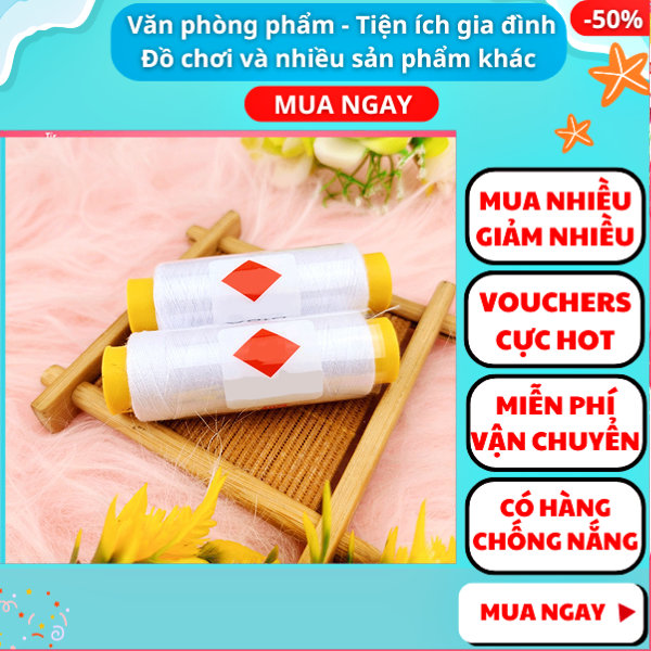 Combo 4 cuộn chỉ trắng giá rẻ thông dụng ✓ kim may đồ ✓kim thêu tranh ✓bộ kim thêu ✓chỉ thêu ✓chỉ đen✓chỉ may quần áo ✓chỉ may đồ ✓kim may quần áo ✓kim thêu tranh chữ thập ✓Nguyễn Thùy Store