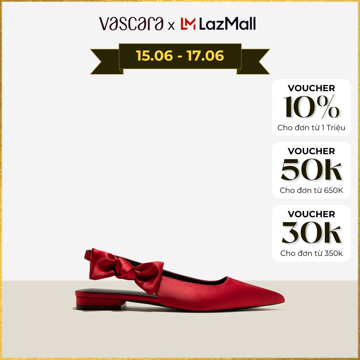 Vascara Giày Slingback Satin Nhấn Quai Nơ - BMN 0575