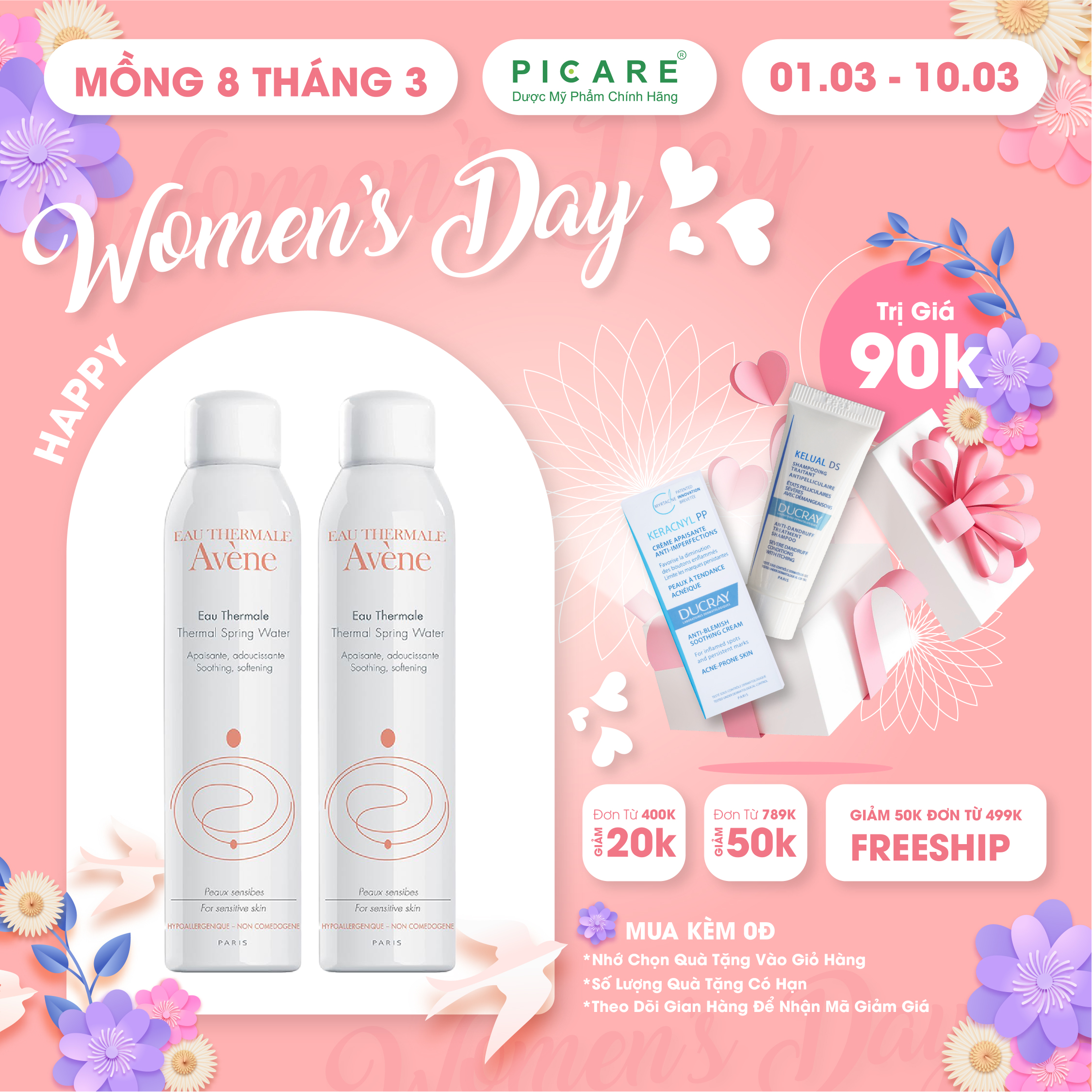 [GIẢM 20K ĐƠN 399K] COMBO 2 XỊT KHOÁNG LÀM DỊU DA AVENE THERMAL SPRING WATER 300ML