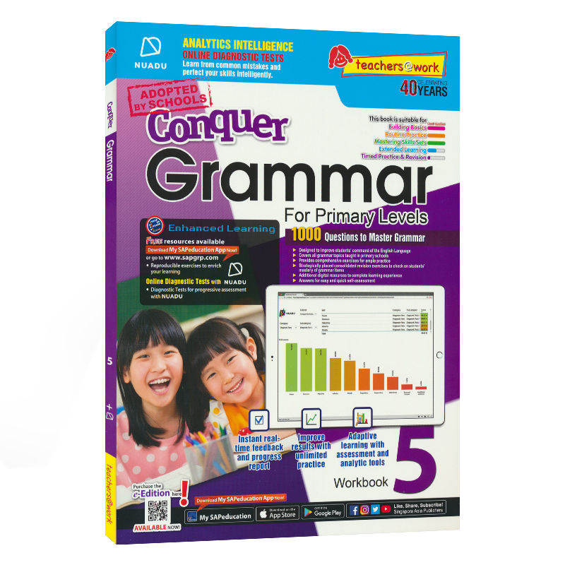 SAP Conquer Grammar Workbook 5 Fifth Grade English Grammar Workbook ...