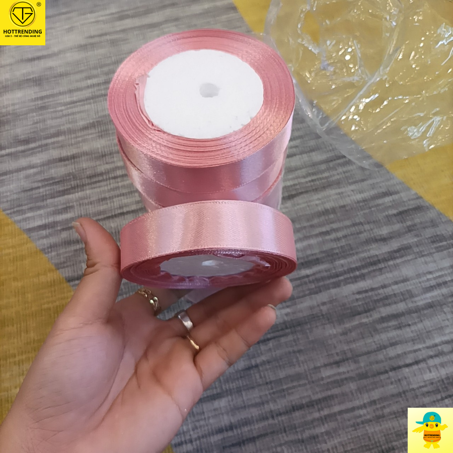 Cuộn dây ruy băng nhiều màu dài 22m, dây gói quà , gói hoa, dây trang trí,phụ liệu nơ bờm,