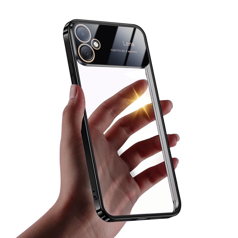 Phone Cases For Samsung Galaxy A05 Back Case Large Window View Soft TPU Electroplated Shell Anti-collision + Lens Protective Film for Samsung Galaxy A05 Phone Casing