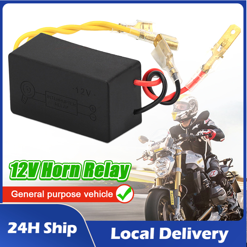 12v Universal Posh Horn Relay Interrupter Interupter Relay for any unit of  Motorcycle Adjustable Horn Back Fire Relay VA256